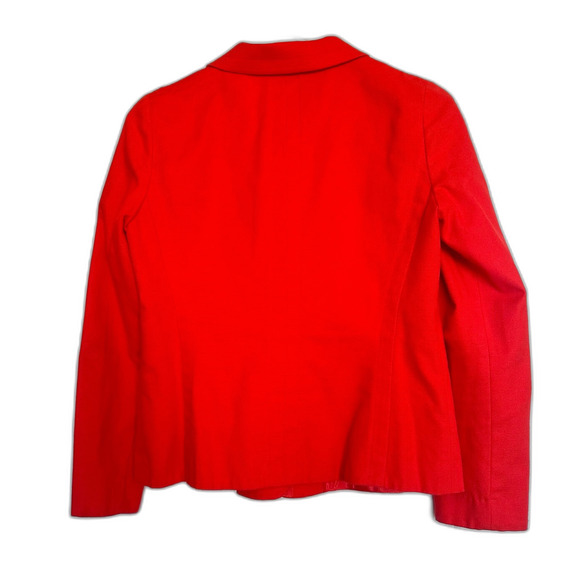 Lafayette 148 New York Collared Button Up Blazer Jacket Size 6 Red - Picture 2 of 8